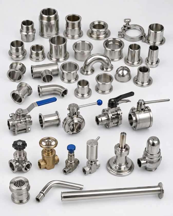 Stainless steel dairy fittings